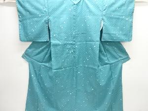 斜め縞に水玉模様小紋着物